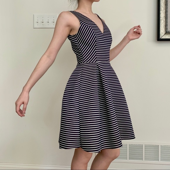 NWT AQUA Scuba Neoprene Striped Dress - Picture 16 of 16